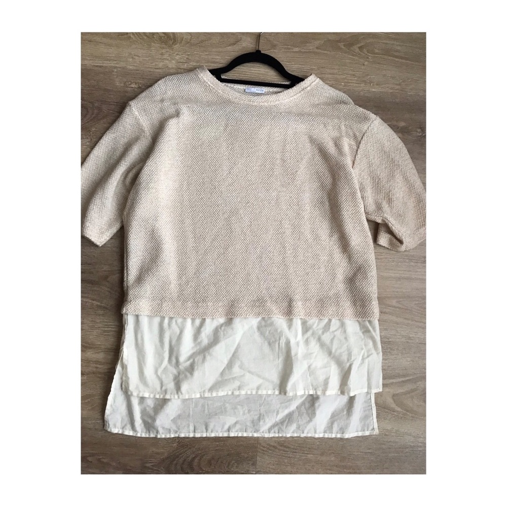 Zara textured knit, woven twofer